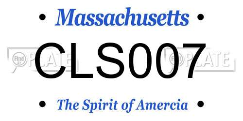 CLS007 Massachusetts License Plate