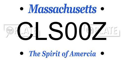 CLS00Z Massachusetts License Plate
