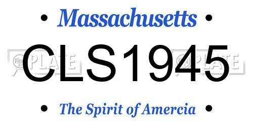 CLS1945 Massachusetts License Plate