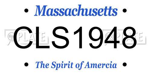 CLS1948 Massachusetts License Plate