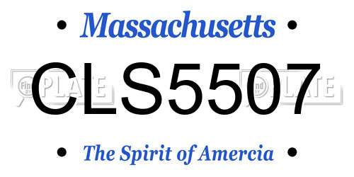 CLS5507 Massachusetts License Plate