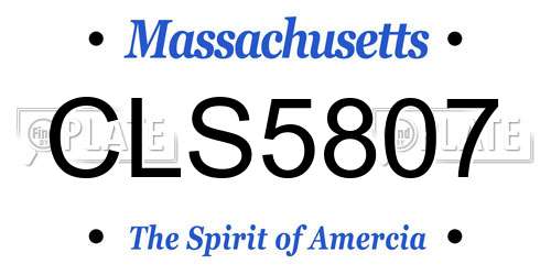 CLS5807 Massachusetts License Plate