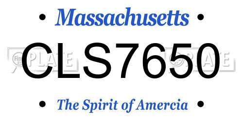 CLS7650 Massachusetts License Plate