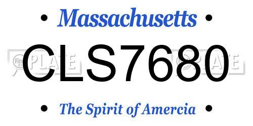 CLS7680 Massachusetts License Plate