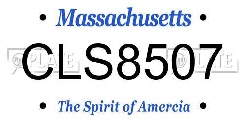 CLS8507 Massachusetts License Plate
