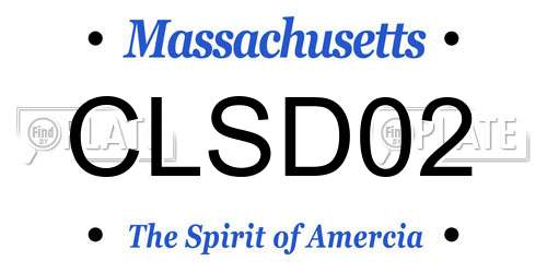 CLSD02 Massachusetts License Plate