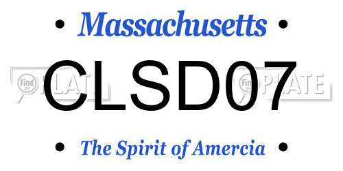 CLSD07 Massachusetts License Plate