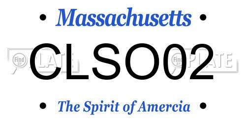 CLSO02 Massachusetts License Plate
