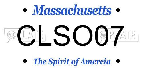 CLSO07 Massachusetts License Plate