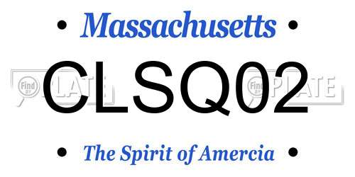 CLSQ02 Massachusetts License Plate