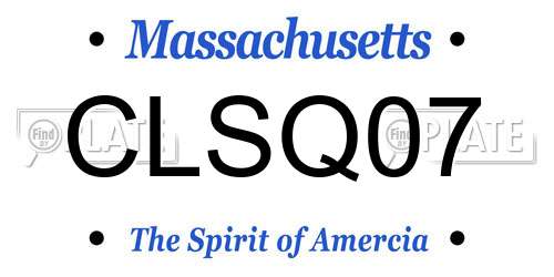 CLSQ07 Massachusetts License Plate