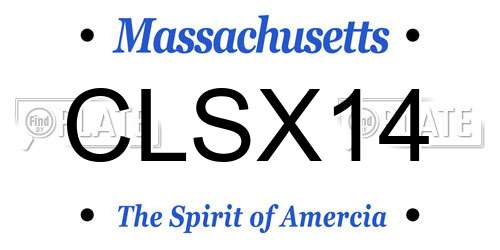 CLSX14 Massachusetts License Plate