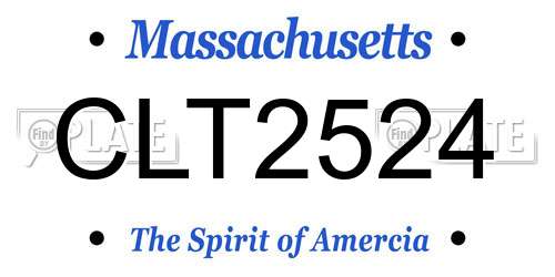 CLT2524 Massachusetts License Plate
