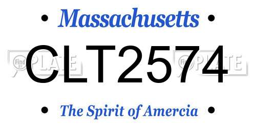 CLT2574 Massachusetts License Plate