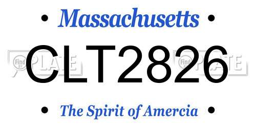 CLT2826 Massachusetts License Plate