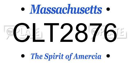 CLT2876 Massachusetts License Plate