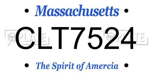 CLT7524 Massachusetts License Plate