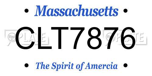 CLT7876 Massachusetts License Plate
