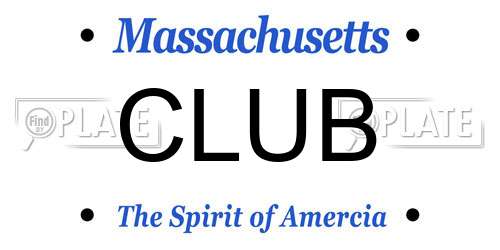 CLUB Massachusetts License Plate