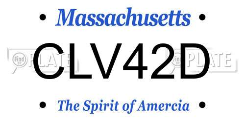 CLV42D Massachusetts License Plate