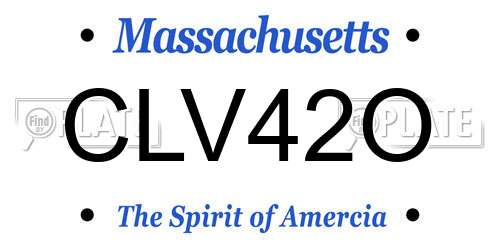 CLV42O Massachusetts License Plate