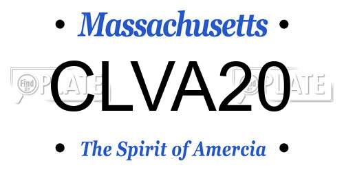 CLVA20 Massachusetts License Plate