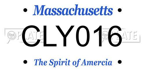 CLY016 Massachusetts License Plate