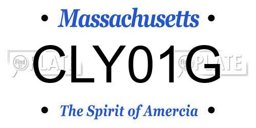 CLY01G Massachusetts License Plate