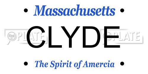 CLYDE Massachusetts License Plate