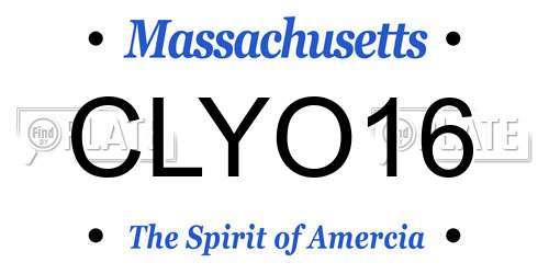 CLYO16 Massachusetts License Plate