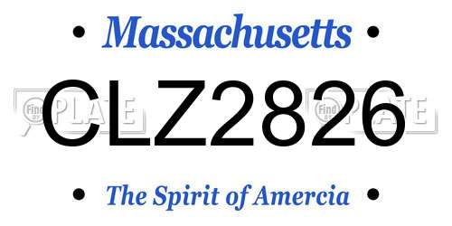 CLZ2826 Massachusetts License Plate