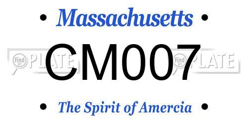 CM007 Massachusetts License Plate