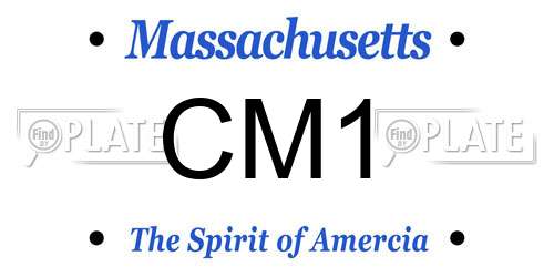 CM1 Massachusetts License Plate