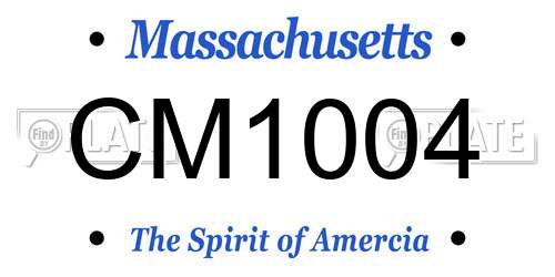 CM1004 Massachusetts License Plate