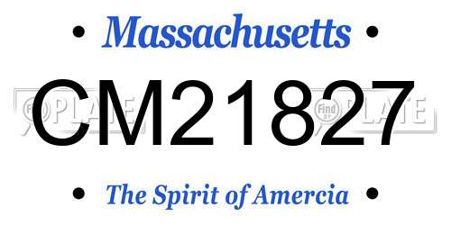 CM21827 Massachusetts License Plate