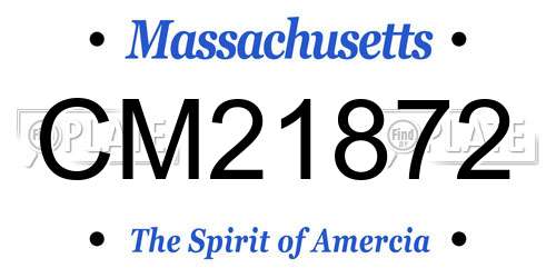 CM21872 Massachusetts License Plate