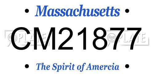 CM21877 Massachusetts License Plate