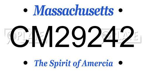 CM29242 Massachusetts License Plate
