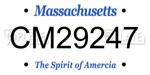 CM29247 Massachusetts License Plate