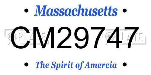 CM29747 Massachusetts License Plate