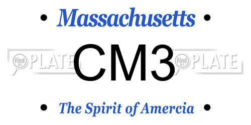 CM3 Massachusetts License Plate