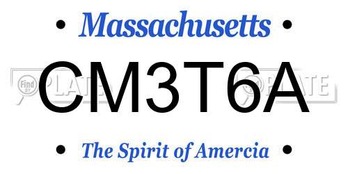 CM3T6A Massachusetts License Plate