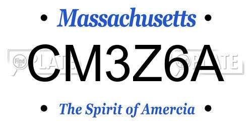 CM3Z6A Massachusetts License Plate