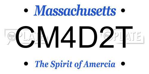 CM4D2T Massachusetts License Plate