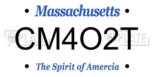 CM4O2T Massachusetts License Plate