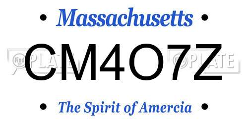 CM4O7Z Massachusetts License Plate