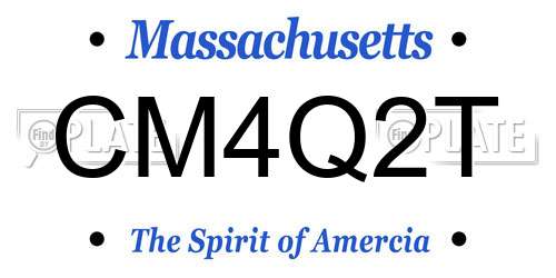 CM4Q2T Massachusetts License Plate