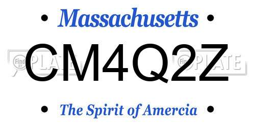 CM4Q2Z Massachusetts License Plate