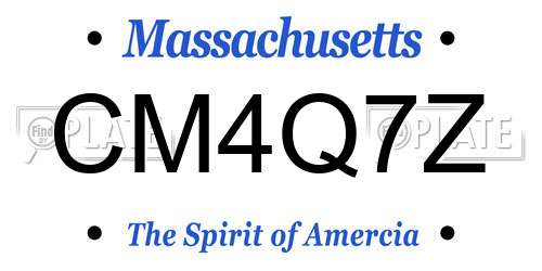 CM4Q7Z Massachusetts License Plate