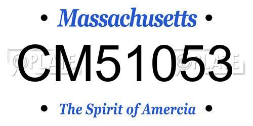 CM51053 Massachusetts License Plate
